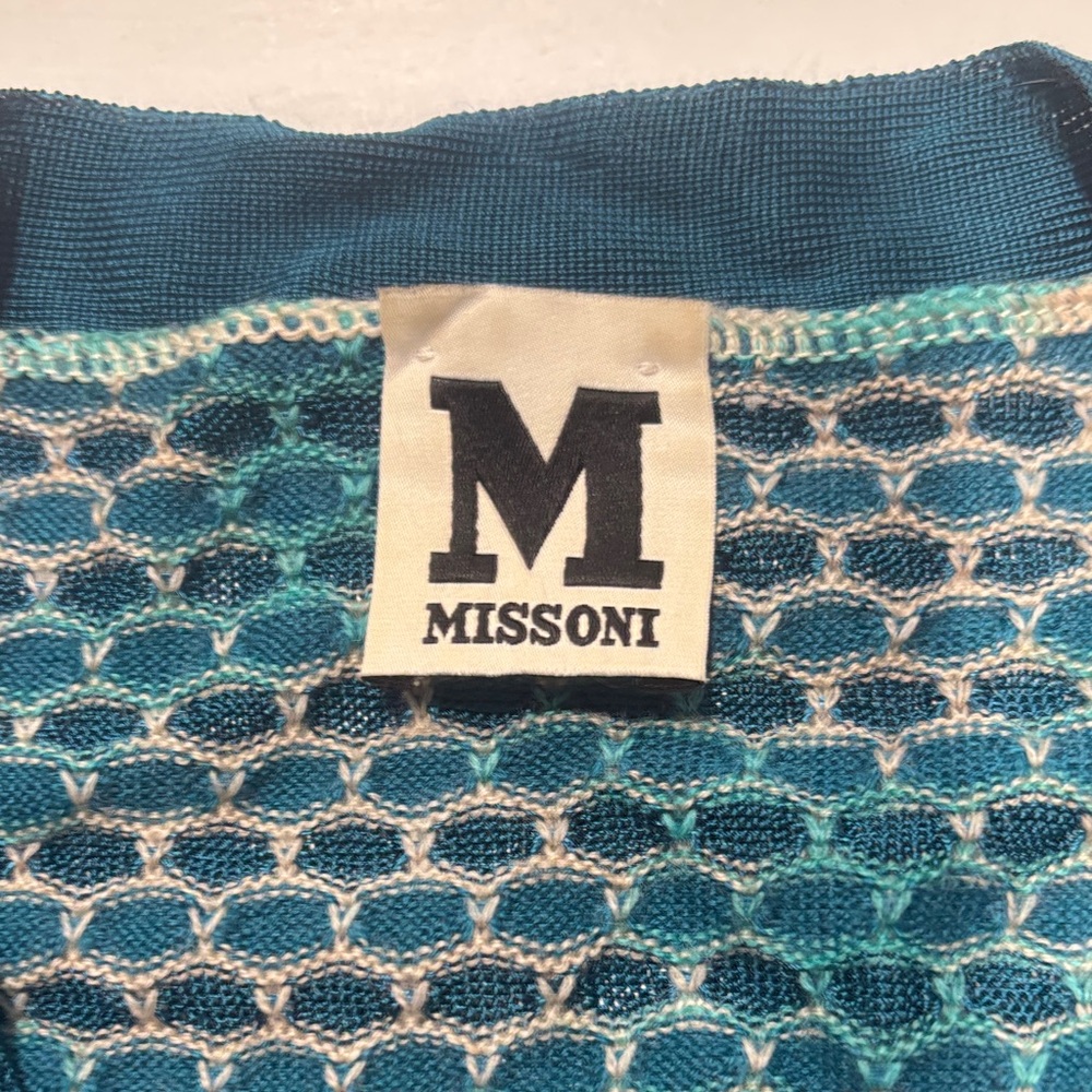 M by Missoni Blue and Green Patterned Cardigan - Picture 2 of 6